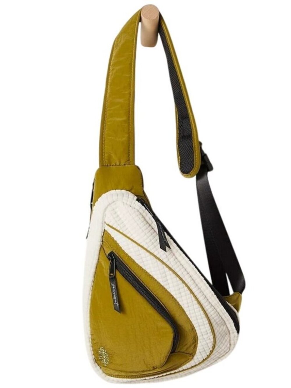 NWT Free People Movement ~ Green Ivory Cold Shoulder Sling Bag Backpack